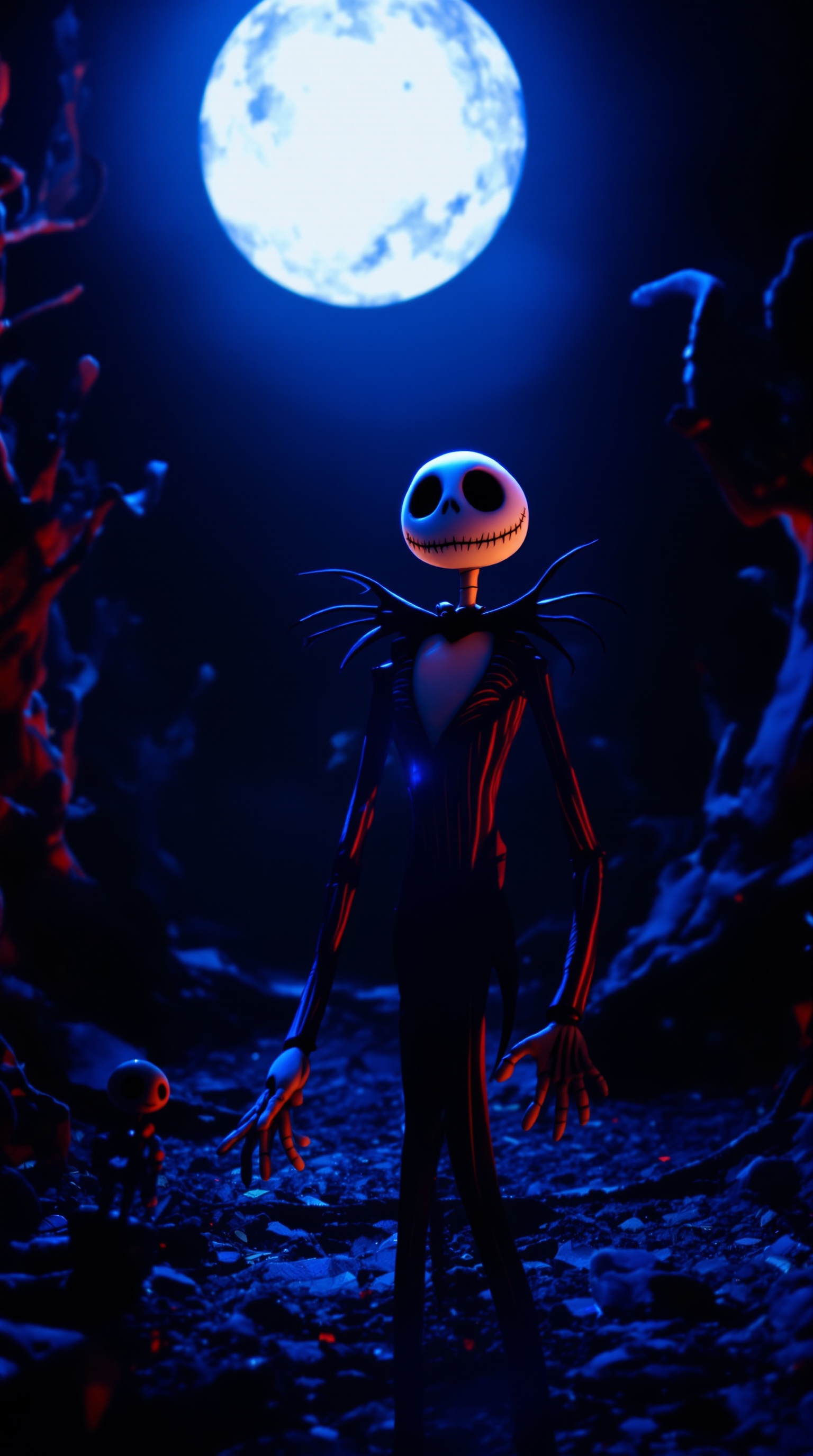 크리스마스의 악몽의 스톱모션 예술과 팀 버튼의 시각 언어